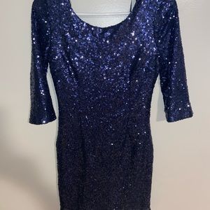 Sparkly blue fitted dress from Lulus.Worn once!
